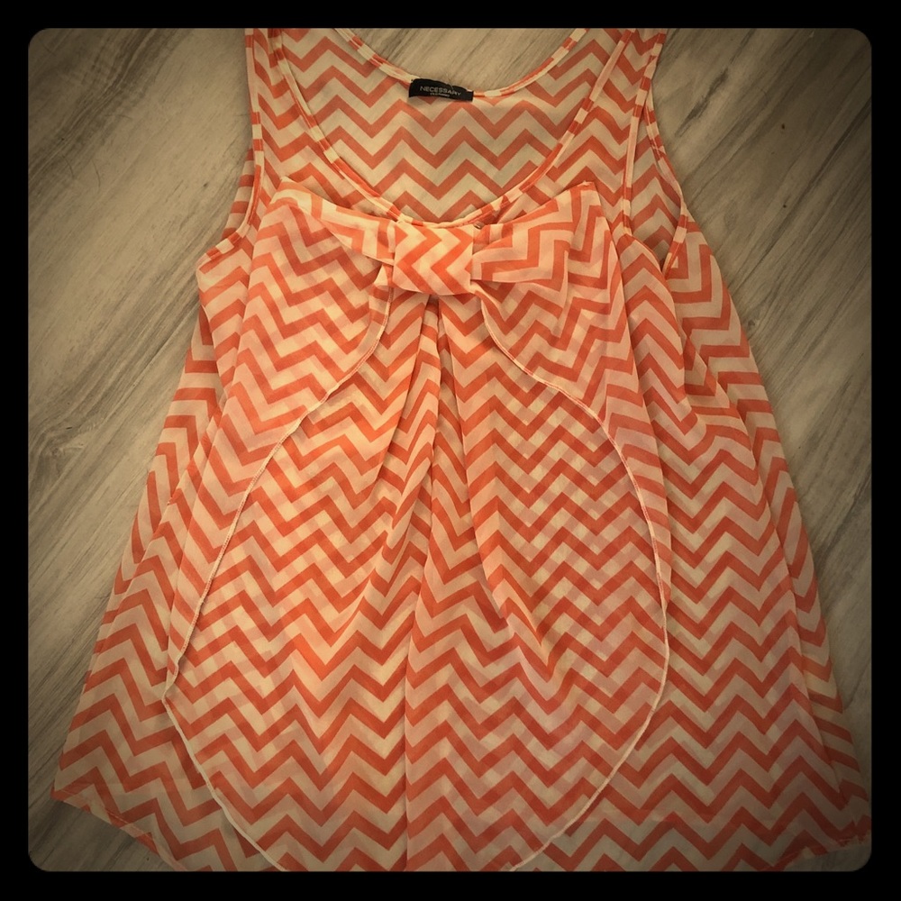Cute tank with peach and white stripes